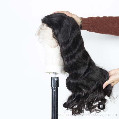China Vendor Wholesale Virgin Brazilian HD Full Lace Frontal Wigs Natural Transparent Lace Front Human Hair Wig for Black Women